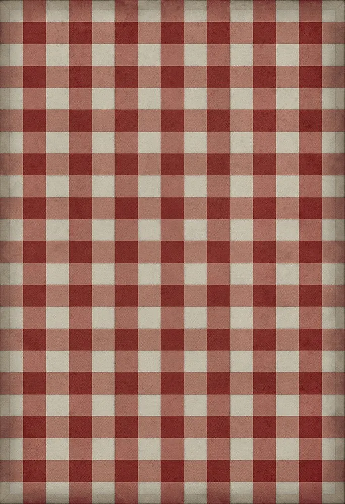 Williamsburg "Gingham Canvas- Red" Floorcloth - Spicher & Co.