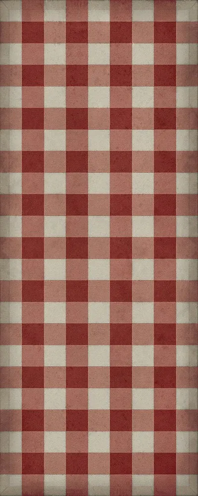 Williamsburg "Gingham Canvas- Red" Floorcloth - Spicher & Co.