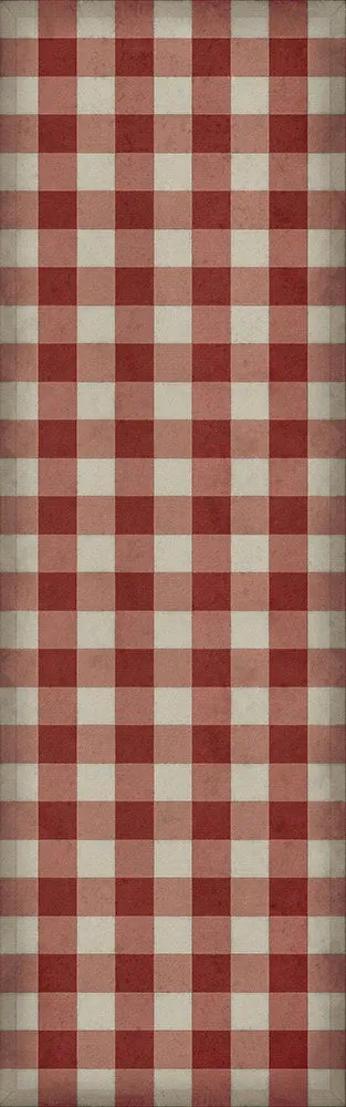 Williamsburg "Gingham Canvas- Red" Floorcloth - Spicher & Co.
