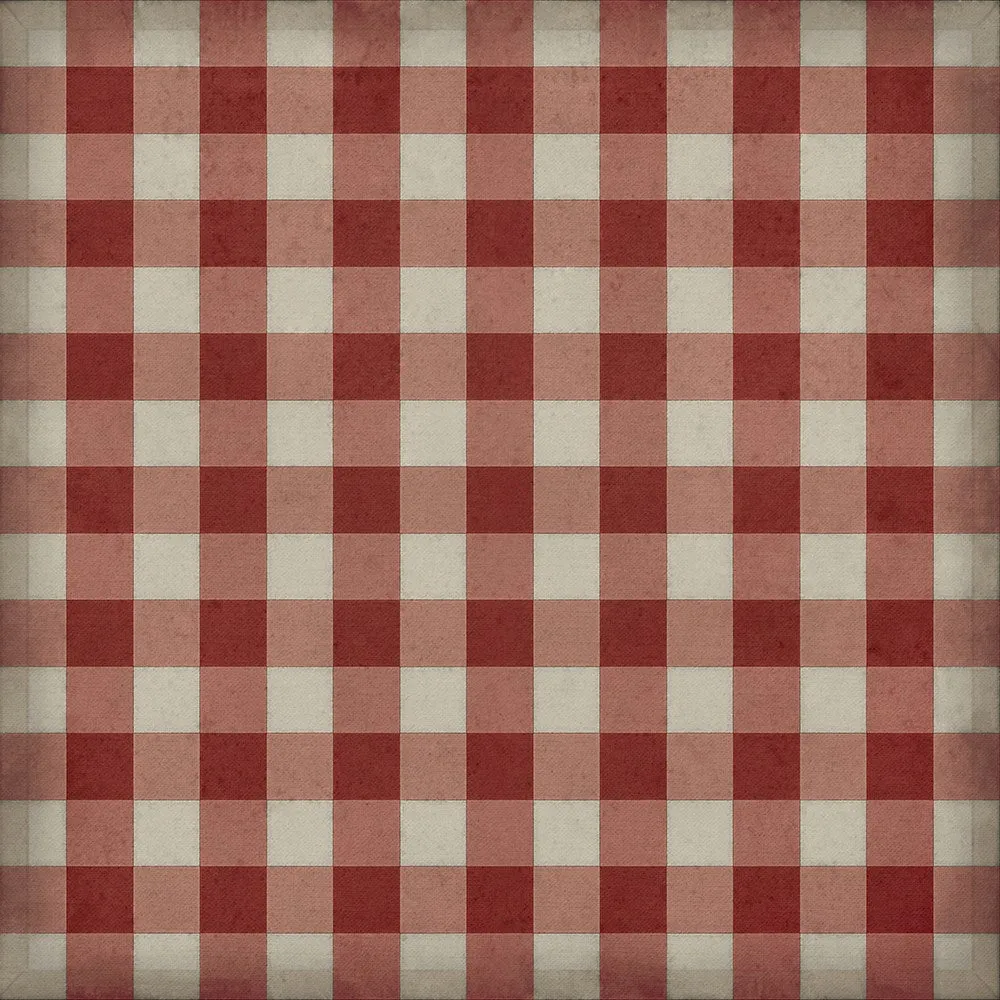 Williamsburg "Gingham Canvas- Red" Floorcloth - Spicher & Co.