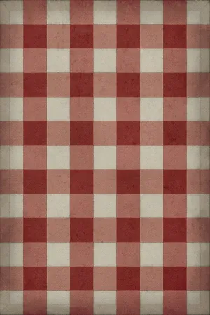 Williamsburg "Gingham Canvas- Red" Floorcloth - Spicher & Co.