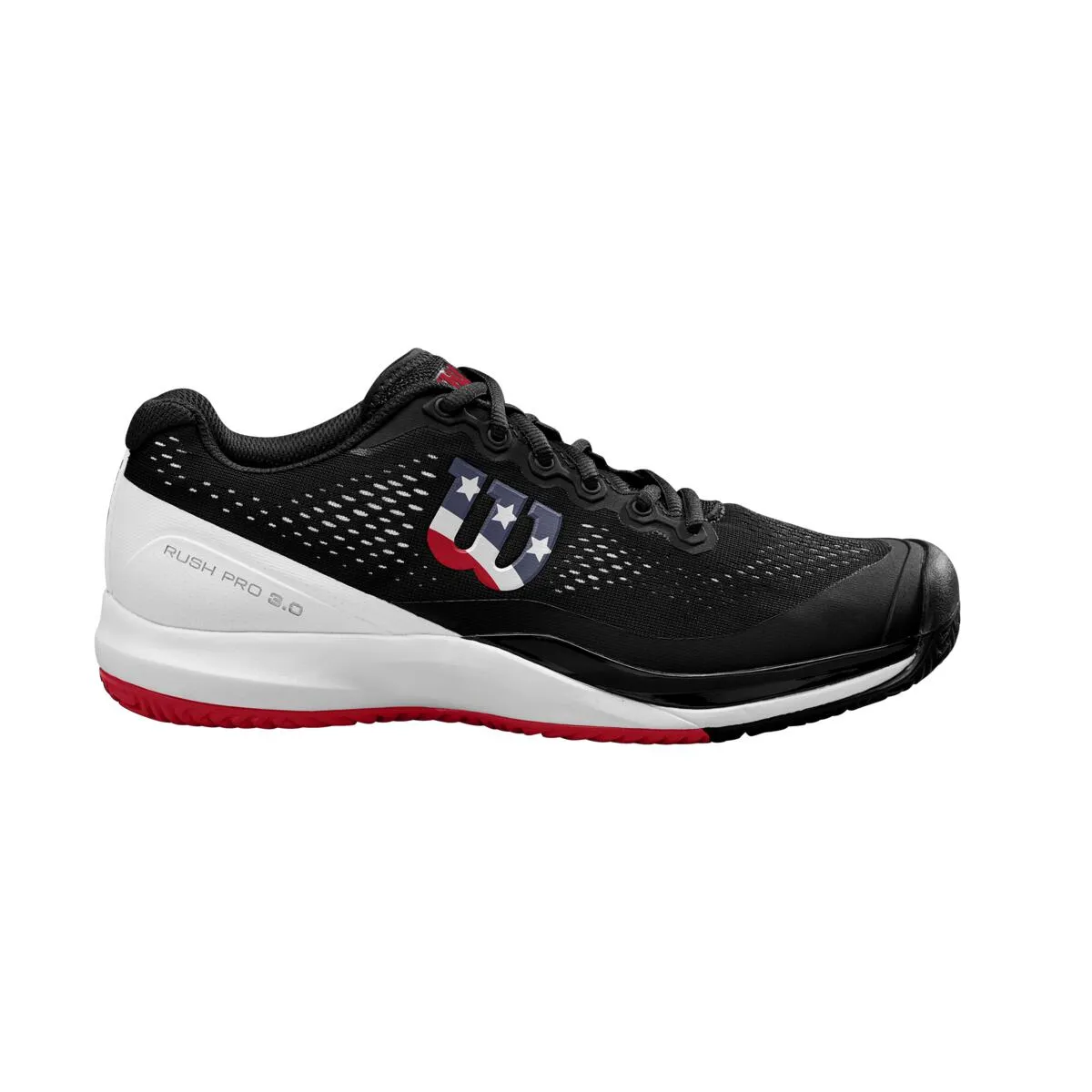 Wilson Rush Pro 3.0 Men's Pickleball Shoe (Black/White/Red)