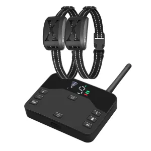Wireless Dog Fence 2 in 1  Electric Pet Containment 4 Working Modes Waterproof Recharge Vibration Collar Shock Training Device