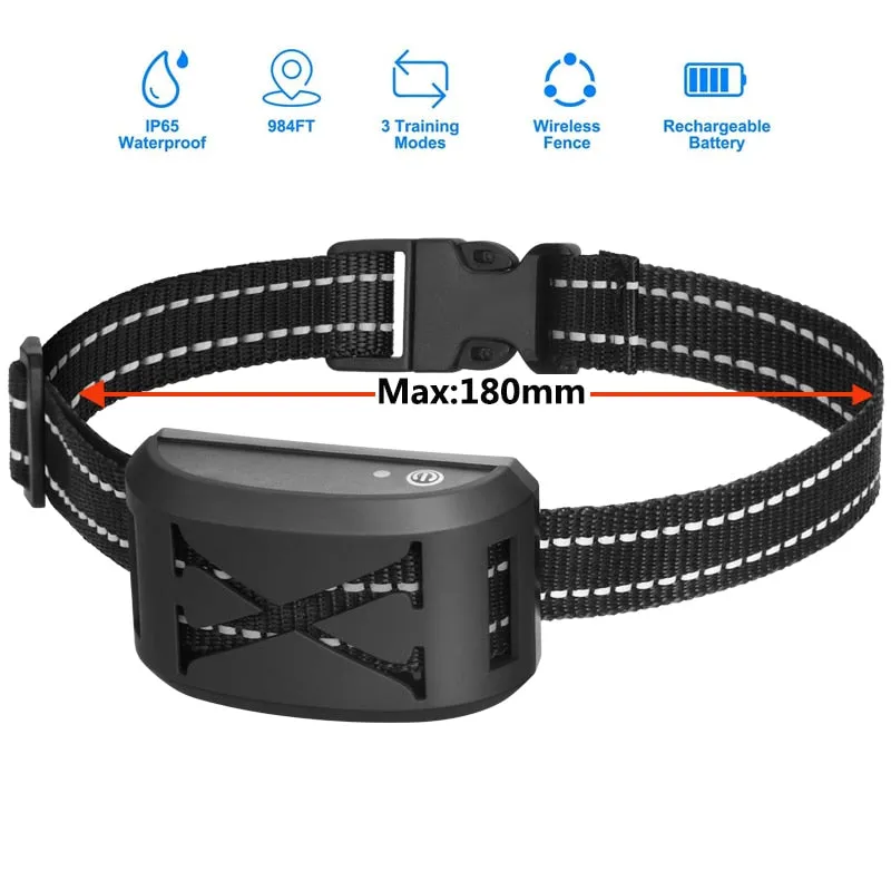 Wireless Dog Fence 2 in 1  Electric Pet Containment 4 Working Modes Waterproof Recharge Vibration Collar Shock Training Device