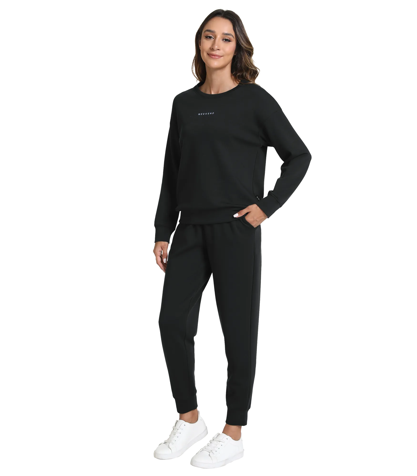 WiWi Womens 2 Piece Outfits Sweatsuit Crewneck Lounge Matching Sweat Sets