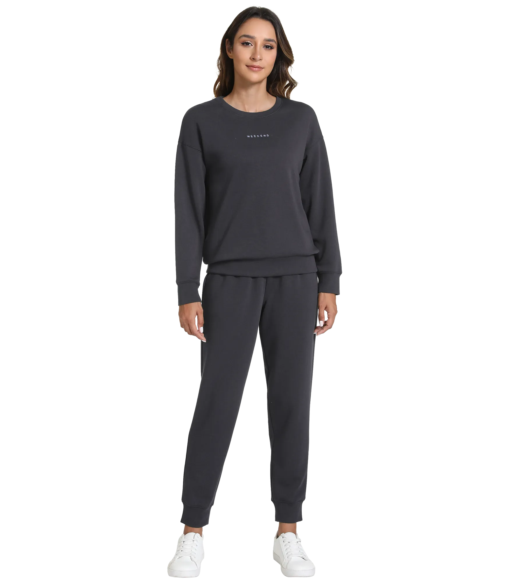 WiWi Womens 2 Piece Outfits Sweatsuit Crewneck Lounge Matching Sweat Sets