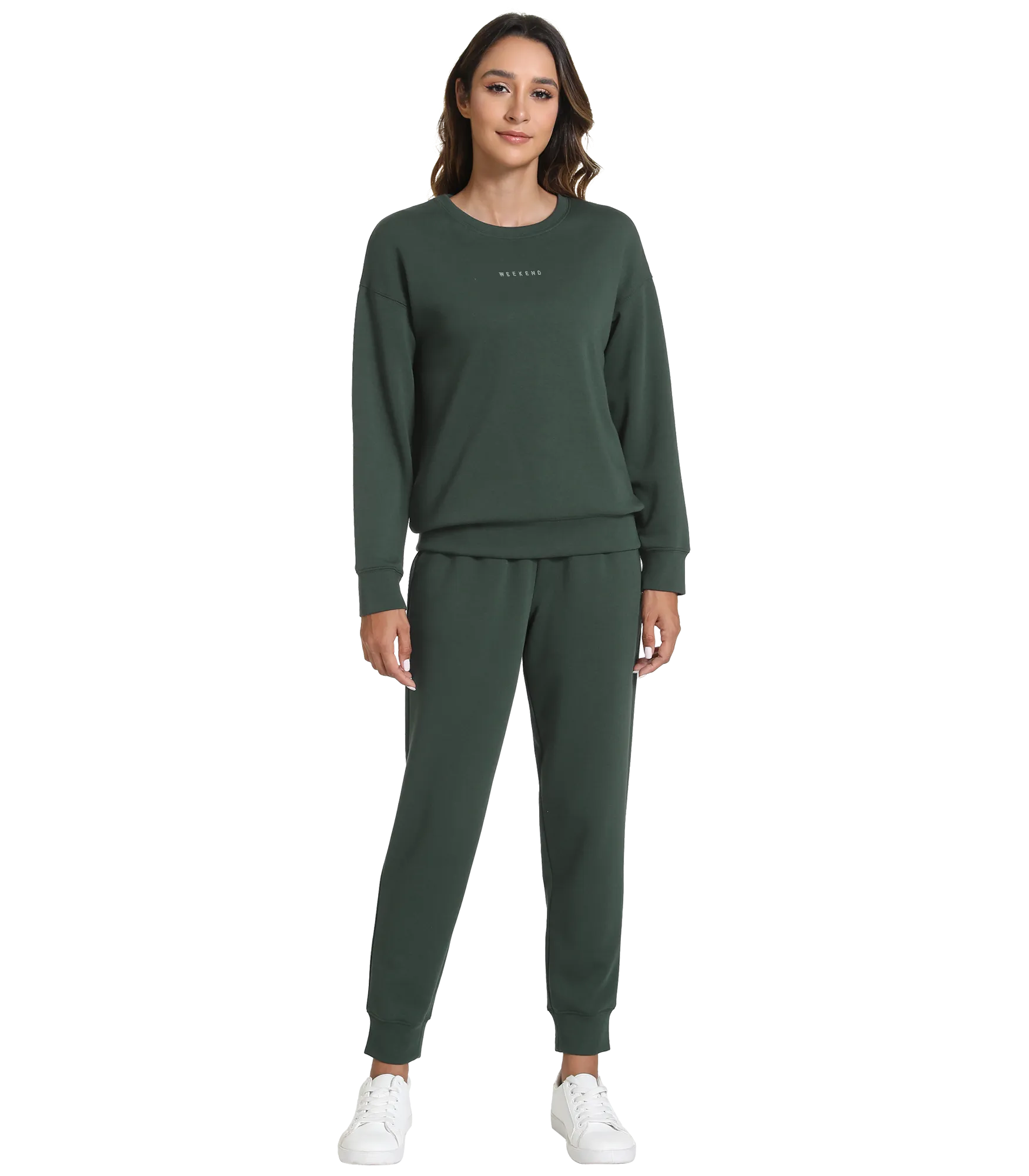 WiWi Womens 2 Piece Outfits Sweatsuit Crewneck Lounge Matching Sweat Sets