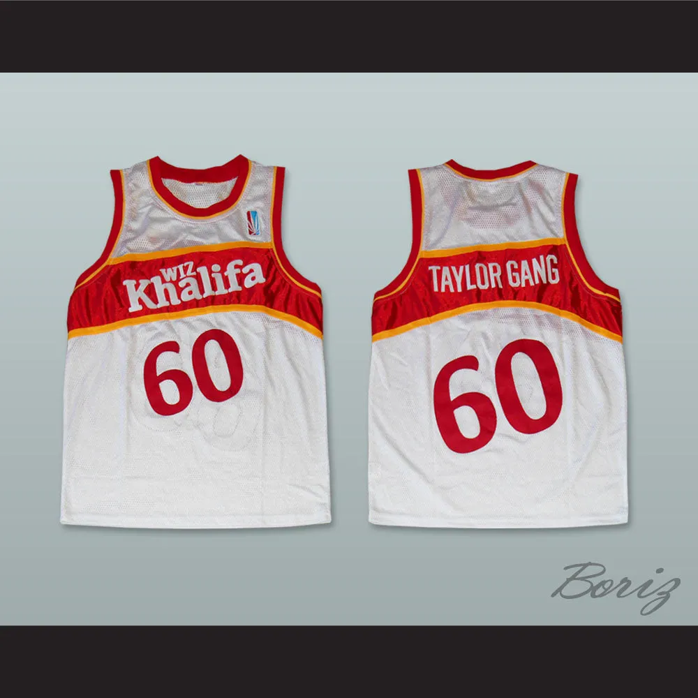 Wiz Khalifa 60 Taylor Gang White Basketball Jersey with Patch