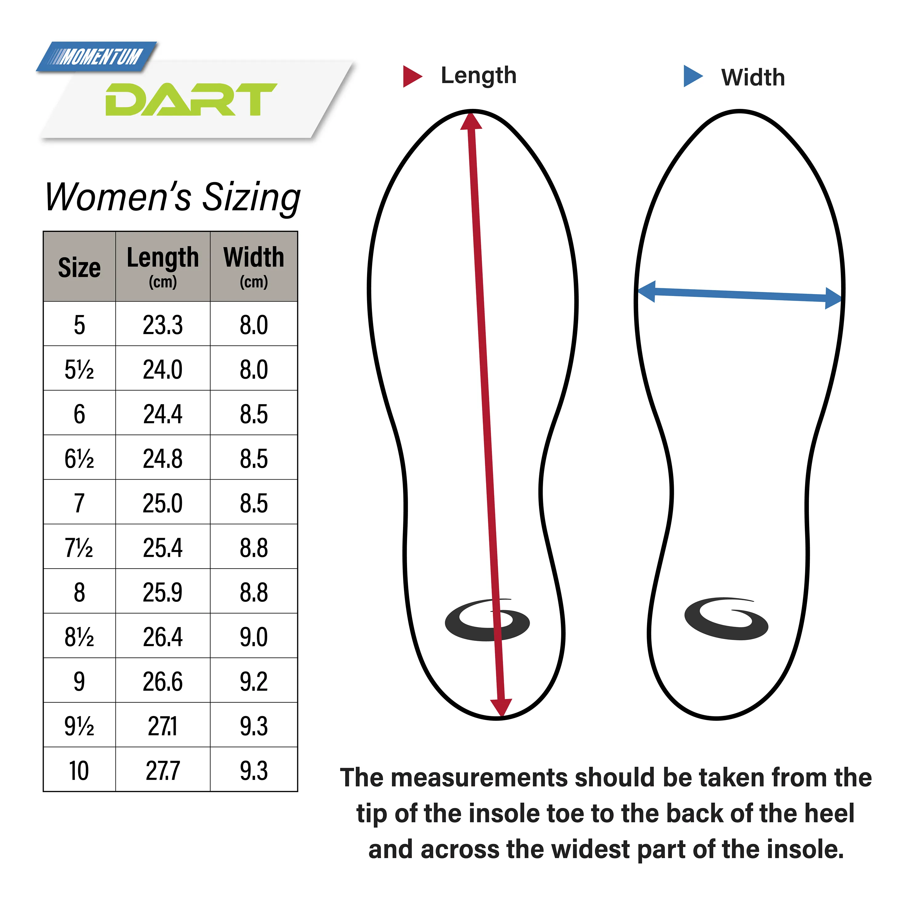 Women's Momentum DART Curling Shoes Right & Left Handed