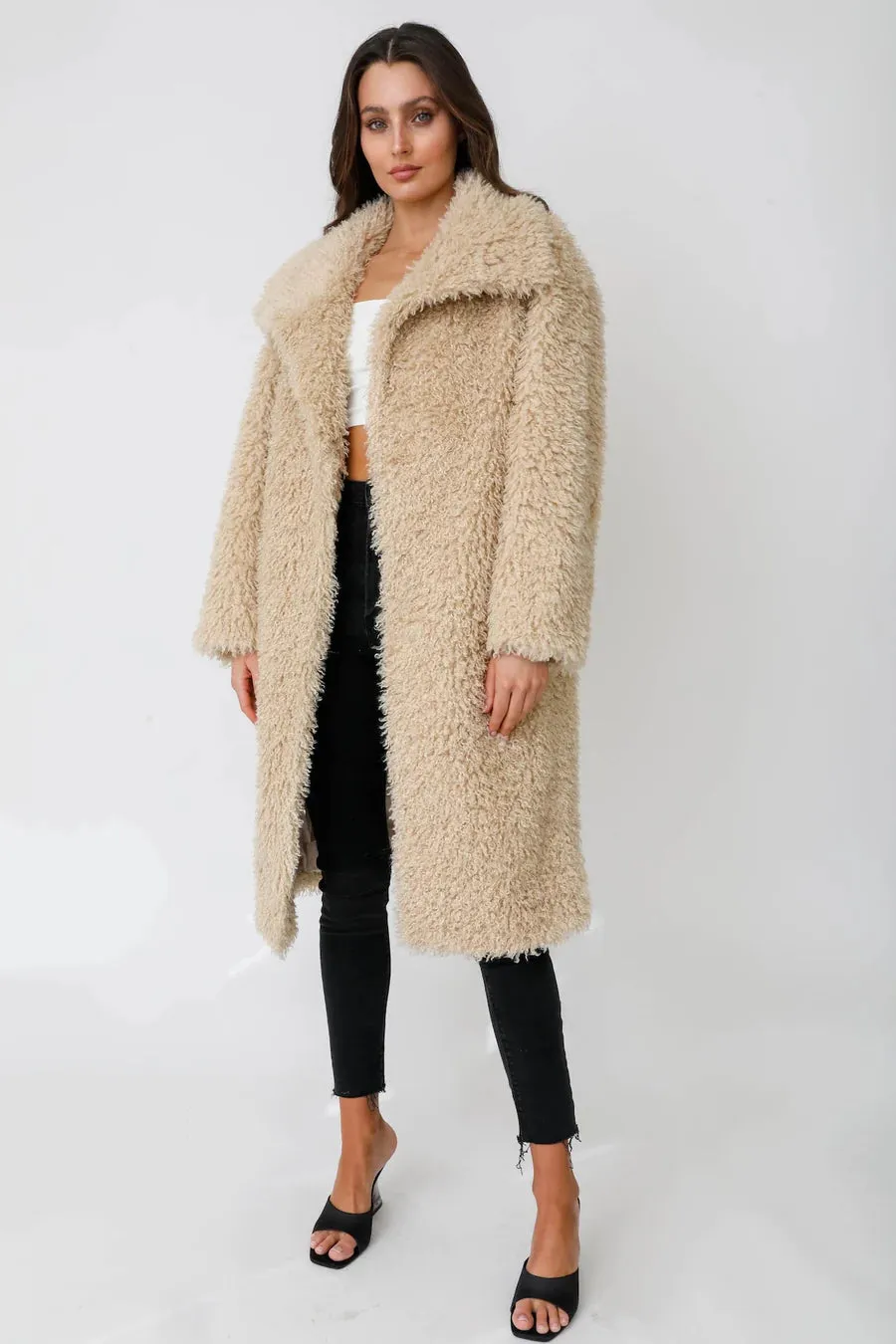 Women's SHACI | Meredith Vegan Faux Fur Coat | Beige