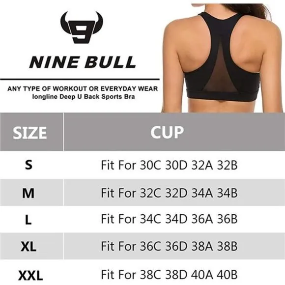 WOMENS Strappy Sports Bra Mesh Open Back Sports Bra for Workout Yoga Gym C-black