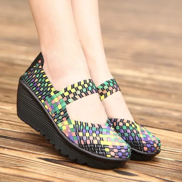 Women's Woven Shoes High Heels of Comfortable Shoes