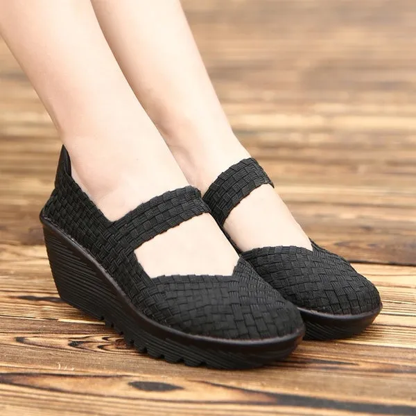 Women's Woven Shoes High Heels of Comfortable Shoes