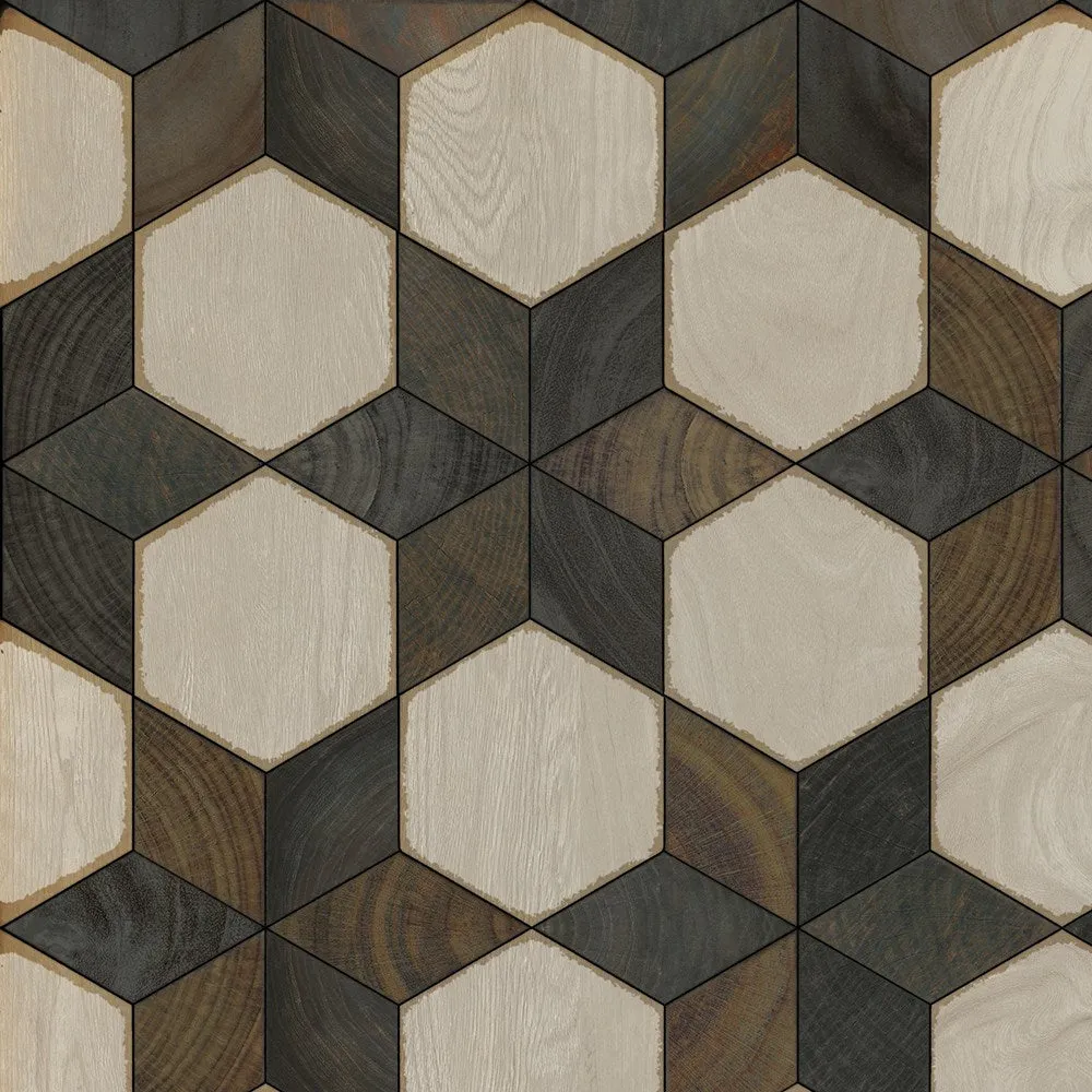 Wood Artisanry "Illuminated Battlestar" Vinyl Floorcloth - Spicher & Co.