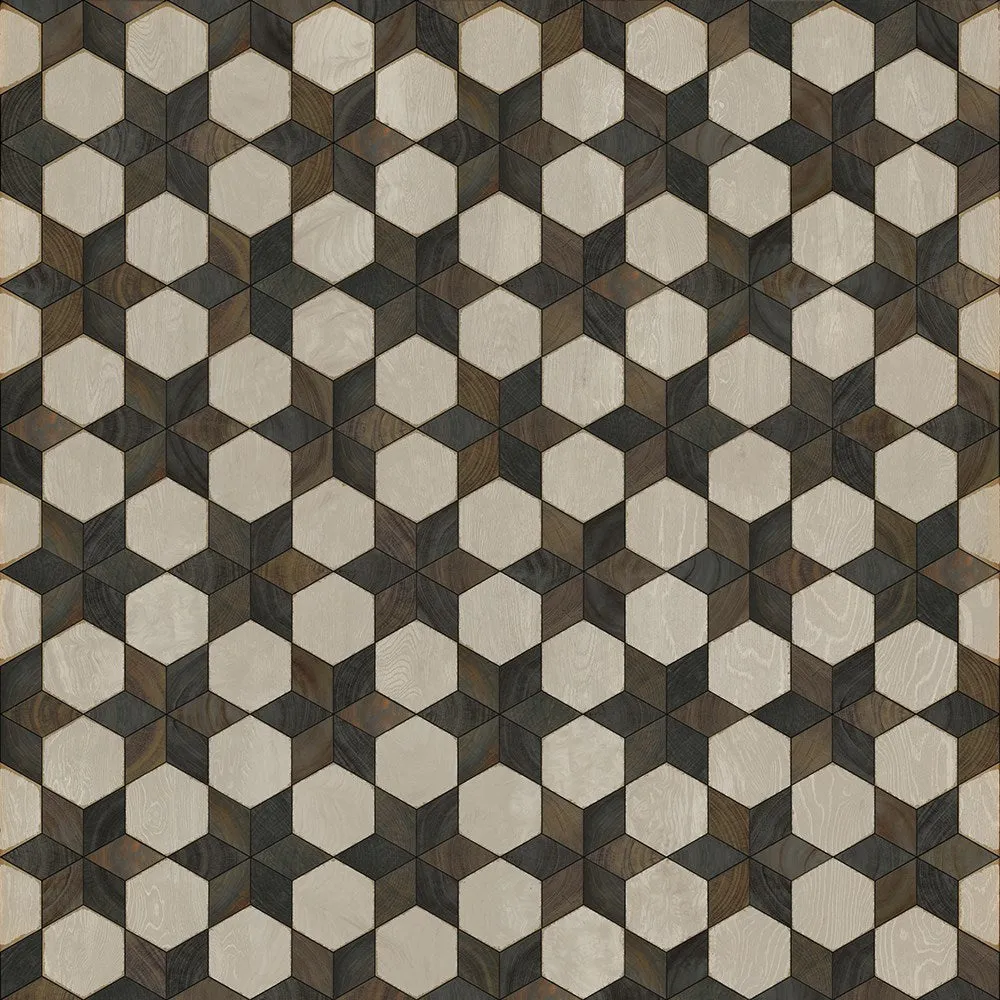 Wood Artisanry "Illuminated Battlestar" Vinyl Floorcloth - Spicher & Co.