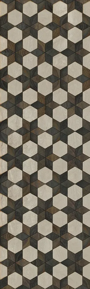 Wood Artisanry "Illuminated Battlestar" Vinyl Floorcloth - Spicher & Co.