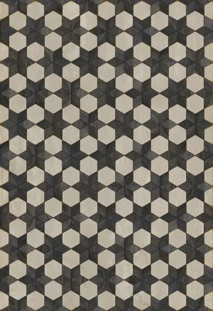 Wood Artisanry "Illuminated Black Star" Vinyl Floorcloth - Spicher & Co.