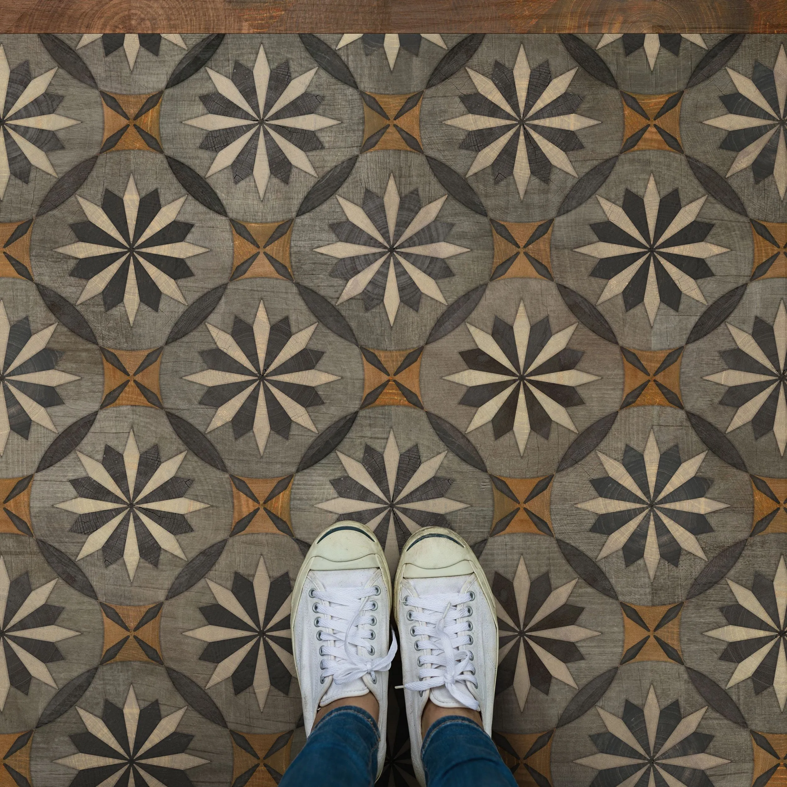 Wood Artisanry "Roycrofter - The Intellectual Life" Vinyl Floorcloth - Spicher & Co.