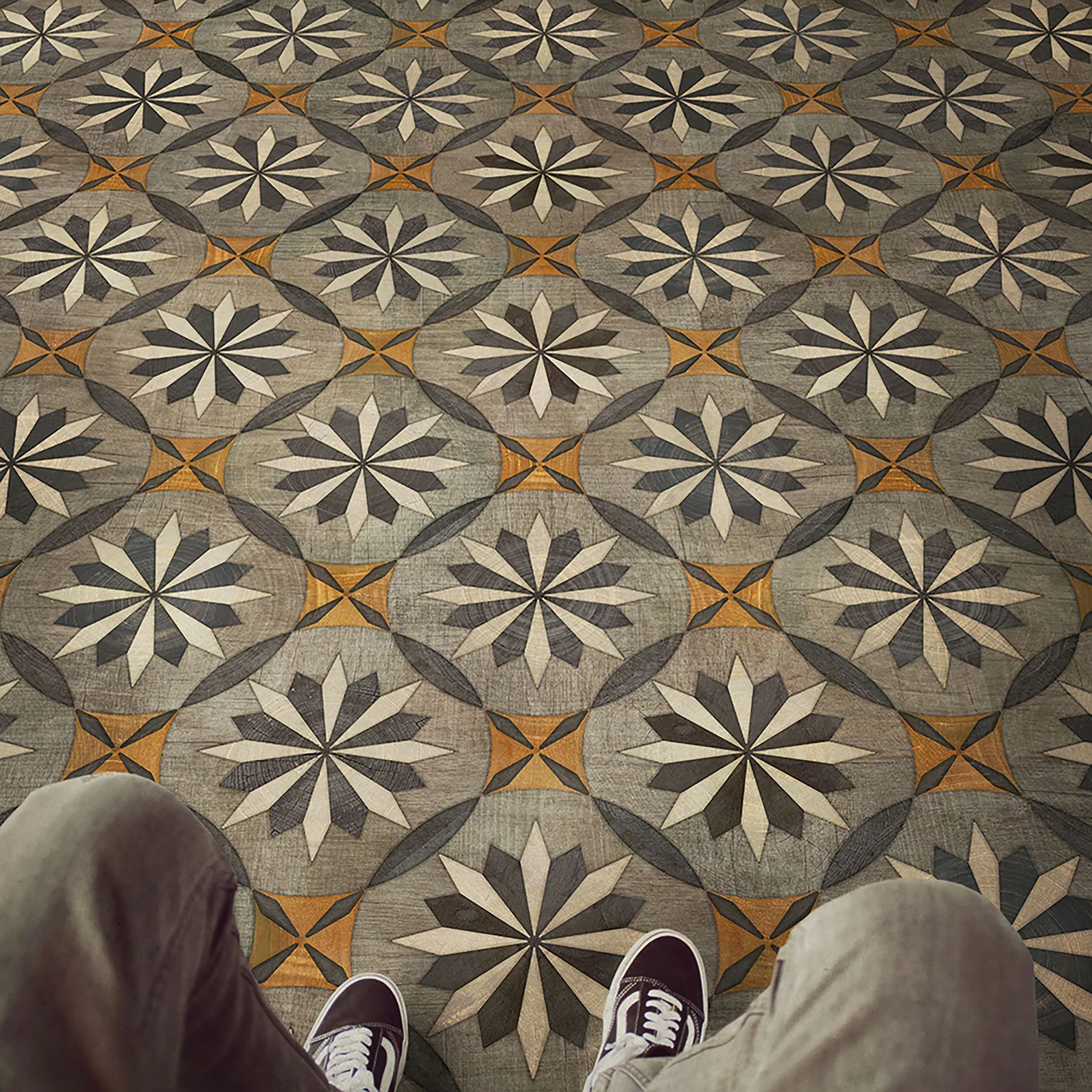 Wood Artisanry "Roycrofter - The Intellectual Life" Vinyl Floorcloth - Spicher & Co.