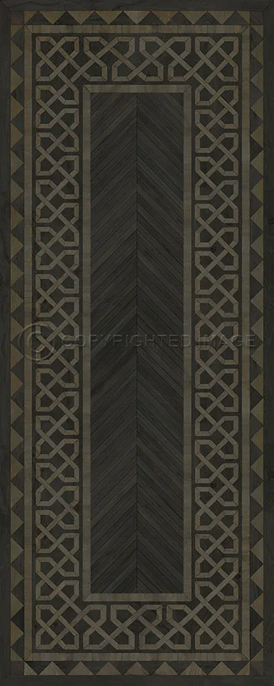 Wood Artisanry University "Yale" Vinyl Floorcloth - Spicher & Co.