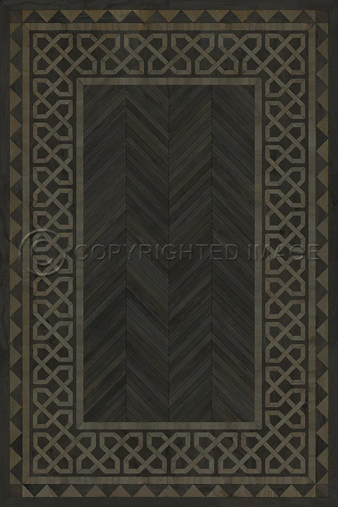 Wood Artisanry University "Yale" Vinyl Floorcloth - Spicher & Co.