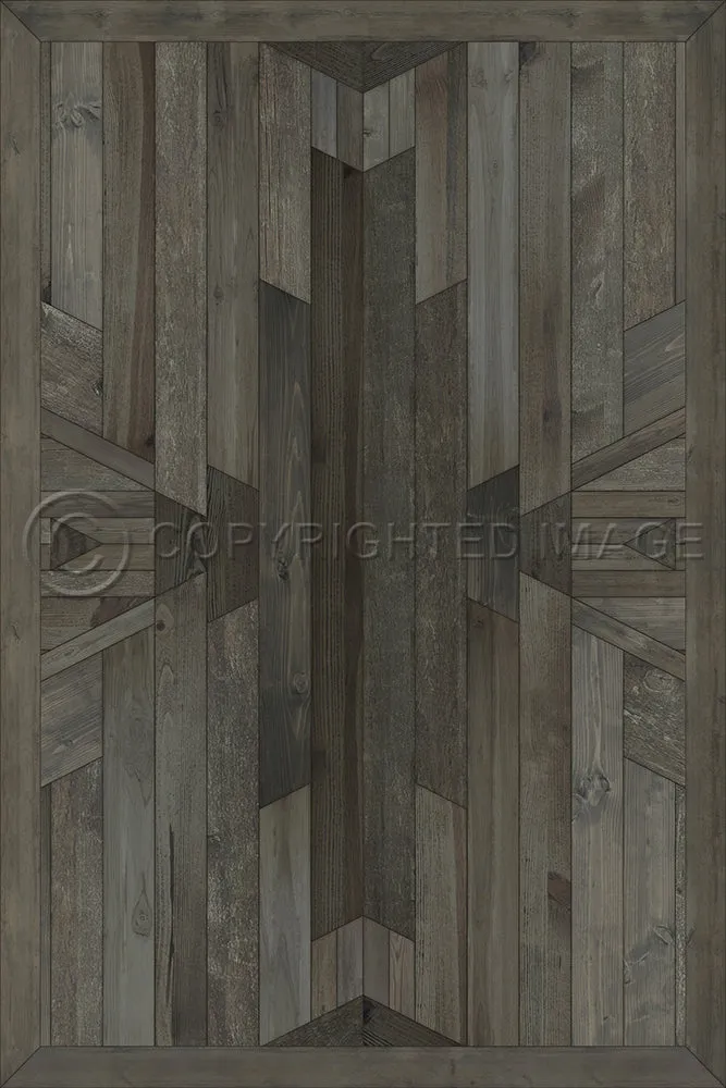 Wood Norwegian Native "The Shadows" Vinyl Floorcloth - Spicher & Co.
