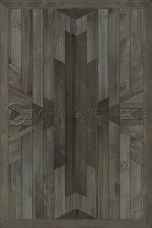 Wood Norwegian Native "The Shadows" Vinyl Floorcloth - Spicher & Co.