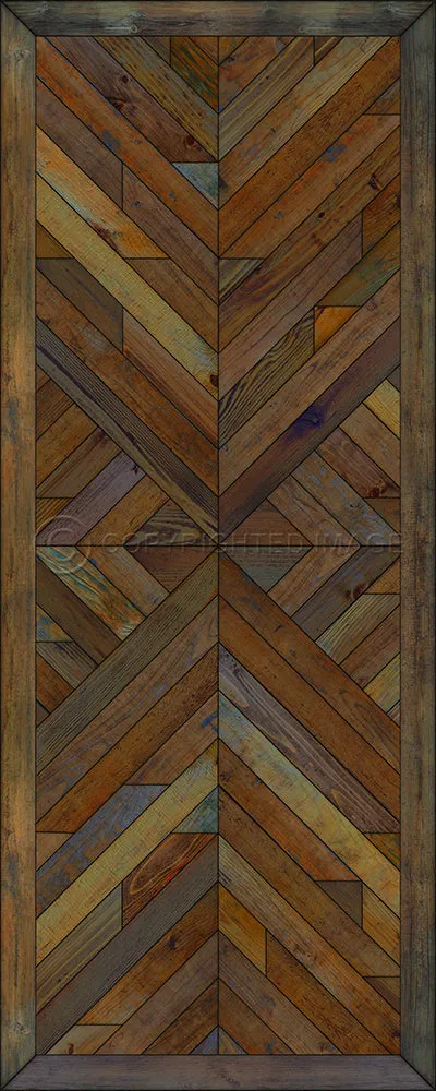Wood Norwegian "Aura Valley" Vinyl Floorcloth - Spicher & Co.