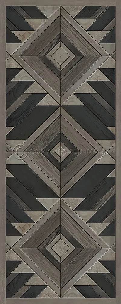 Wood Norwegian Yukon "Miners" Vinyl Floorcloth - Spicher & Co.