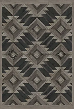 Wood Norwegian Yukon "Miners" Vinyl Floorcloth - Spicher & Co.