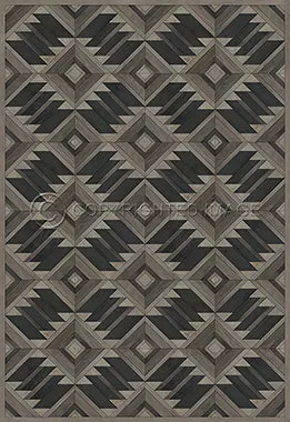 Wood Norwegian Yukon "Miners" Vinyl Floorcloth - Spicher & Co.