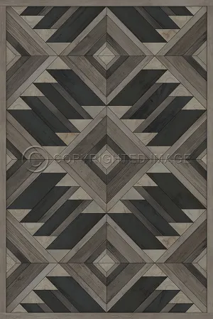 Wood Norwegian Yukon "Miners" Vinyl Floorcloth - Spicher & Co.