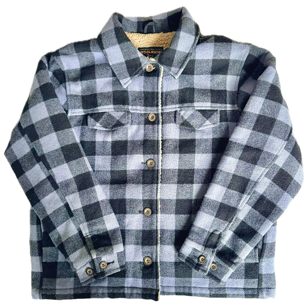 WOOLRICH Vintage Wool Checkered Fleece Lined Button Down Winter Shirt Jacket Shacket