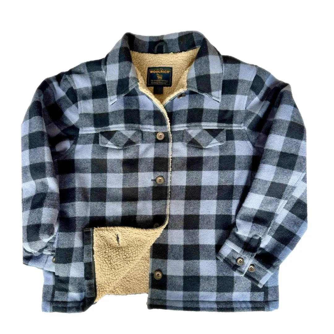 WOOLRICH Vintage Wool Checkered Fleece Lined Button Down Winter Shirt Jacket Shacket