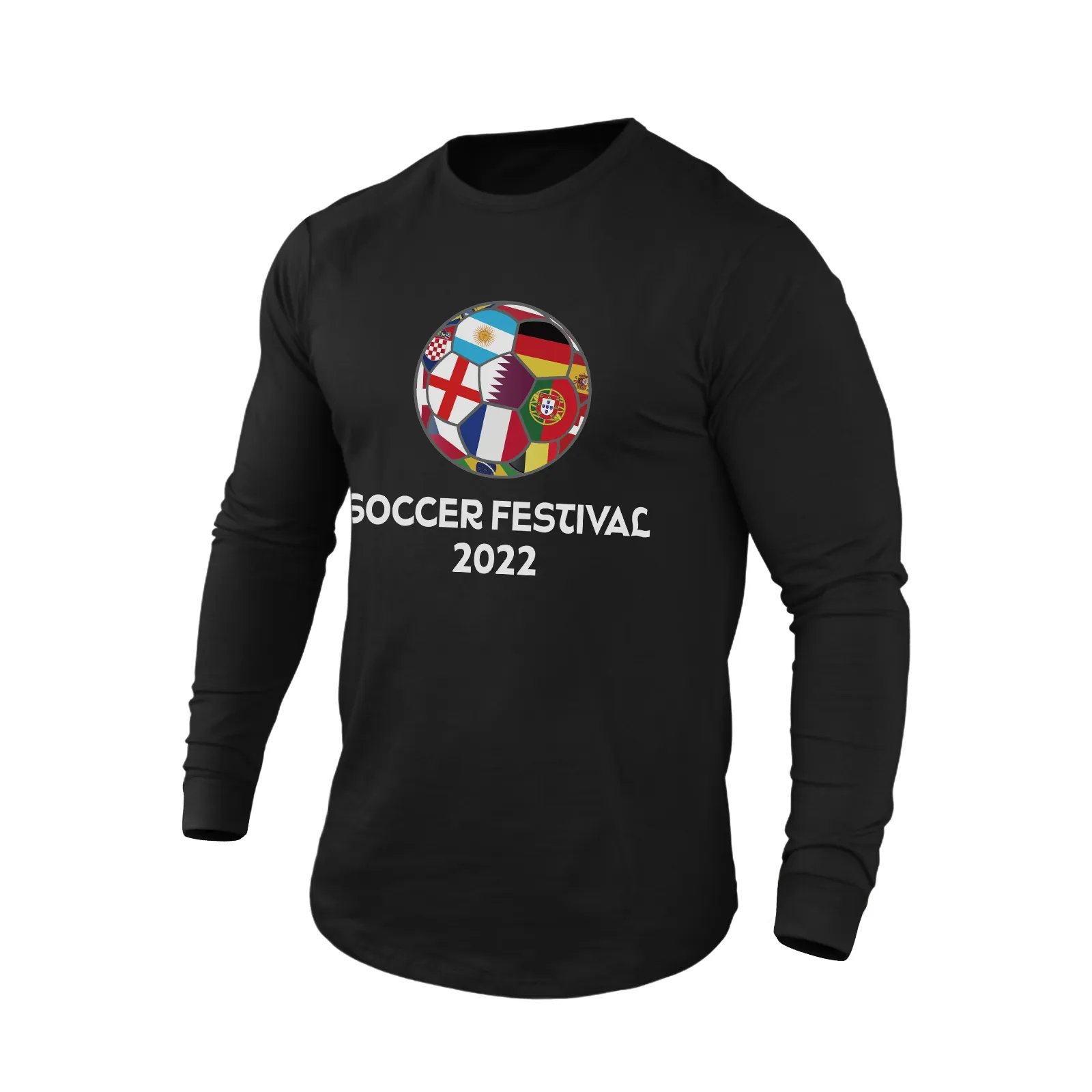 WORLD CUP 2022 QATAR 100% COTTON GRAPHIC LONG SLEEVE T-SHIRT