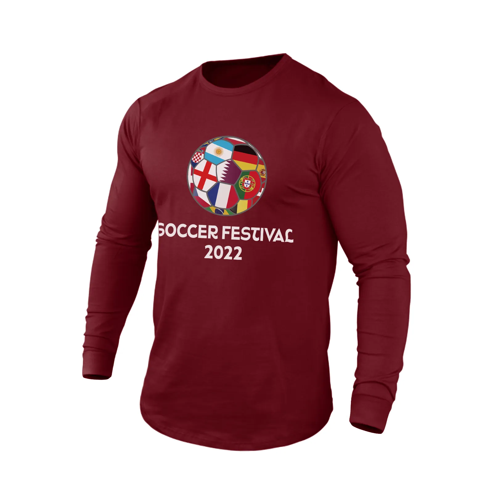 WORLD CUP 2022 QATAR 100% COTTON GRAPHIC LONG SLEEVE T-SHIRT