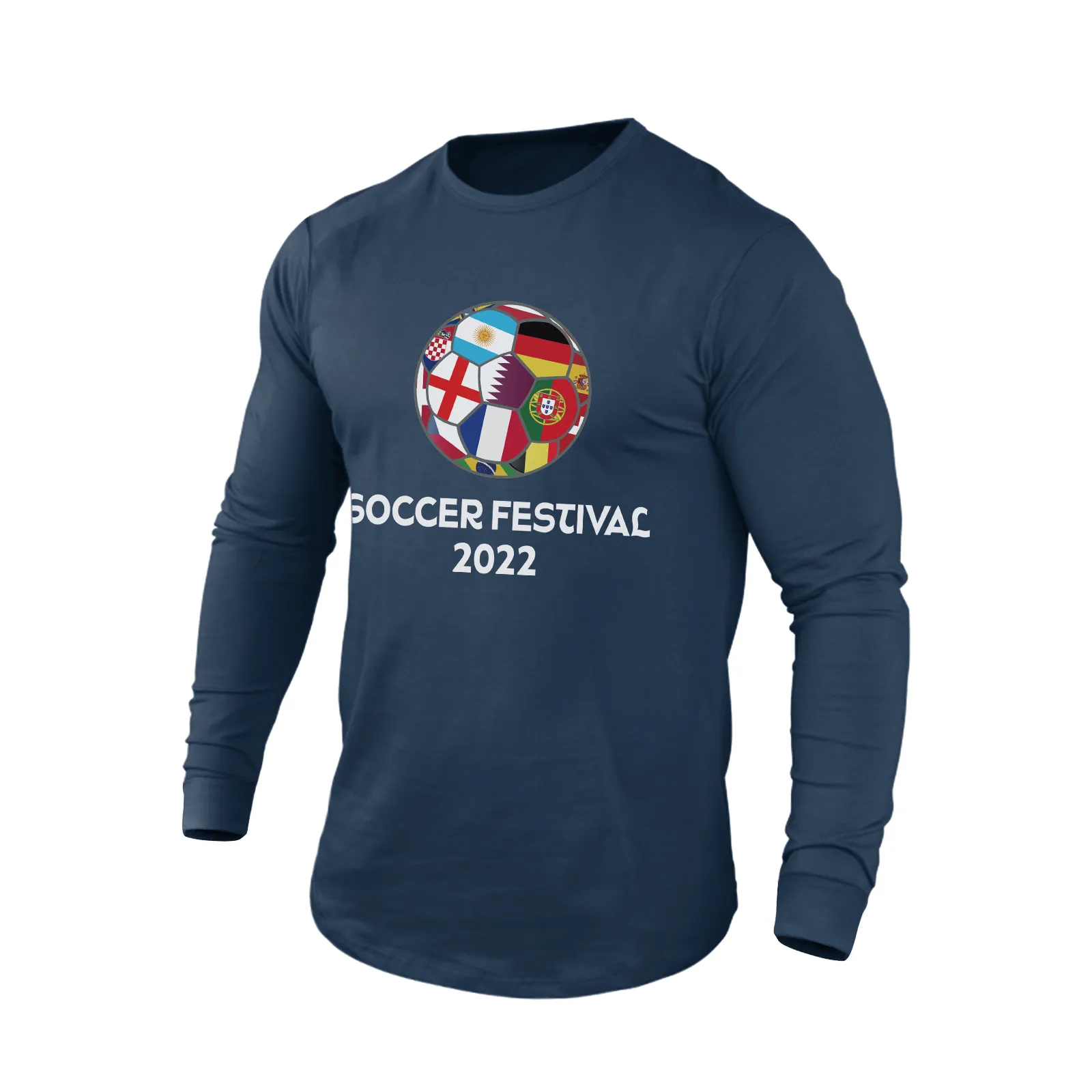 WORLD CUP 2022 QATAR 100% COTTON GRAPHIC LONG SLEEVE T-SHIRT