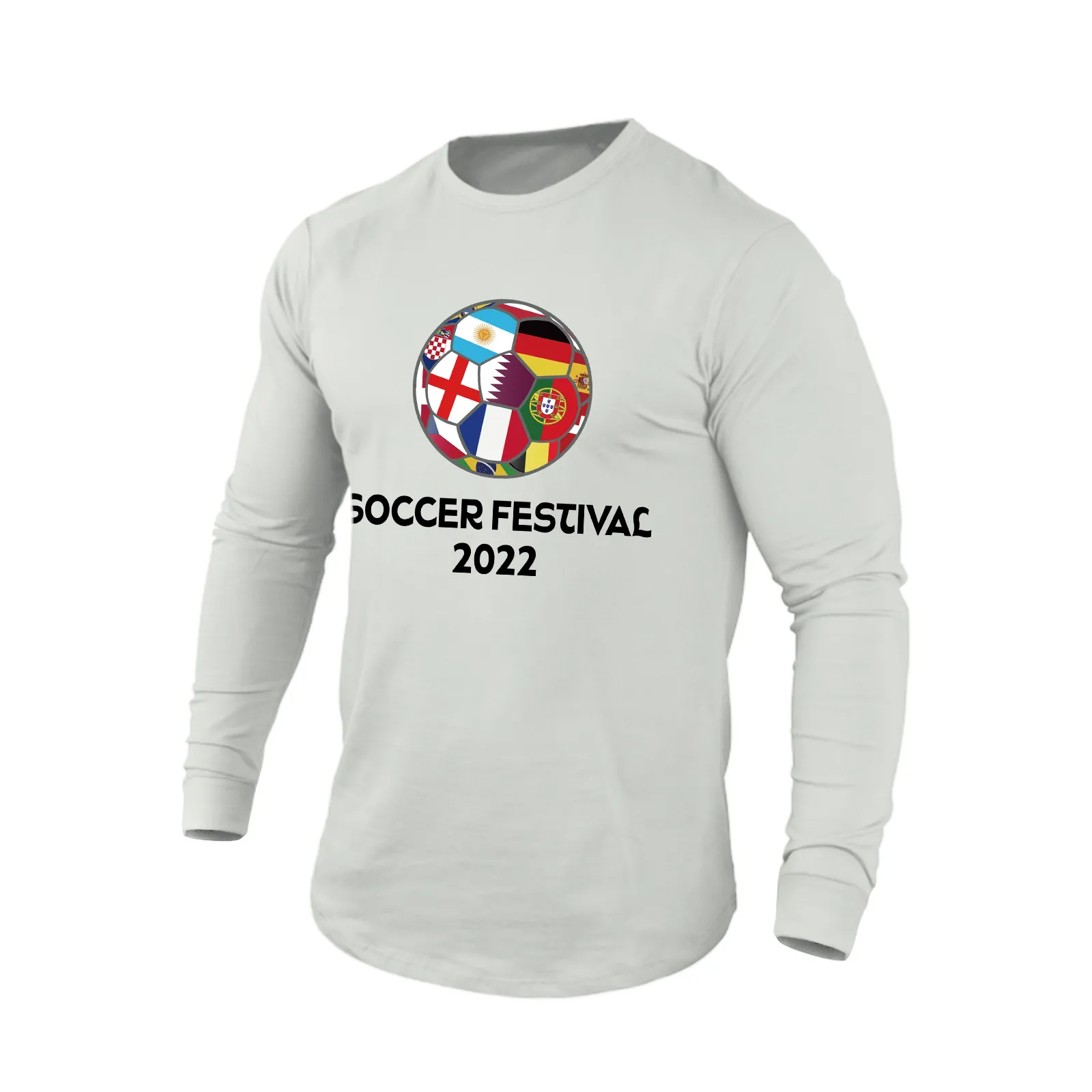WORLD CUP 2022 QATAR 100% COTTON GRAPHIC LONG SLEEVE T-SHIRT