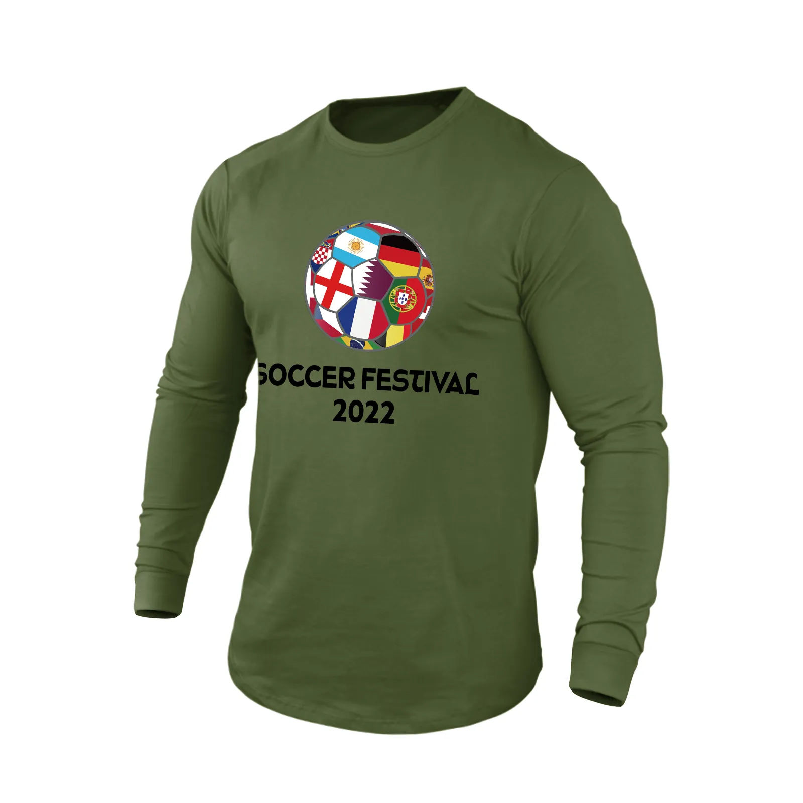 WORLD CUP 2022 QATAR 100% COTTON GRAPHIC LONG SLEEVE T-SHIRT