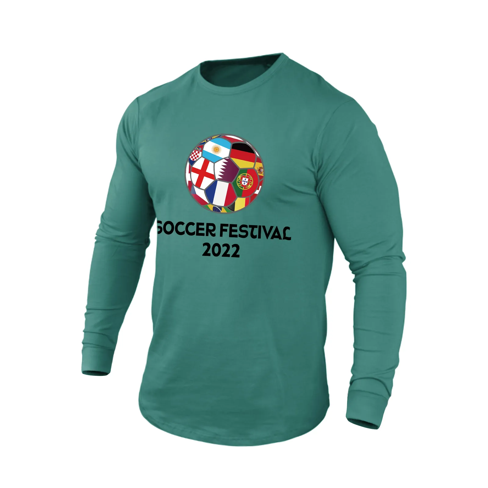 WORLD CUP 2022 QATAR 100% COTTON GRAPHIC LONG SLEEVE T-SHIRT