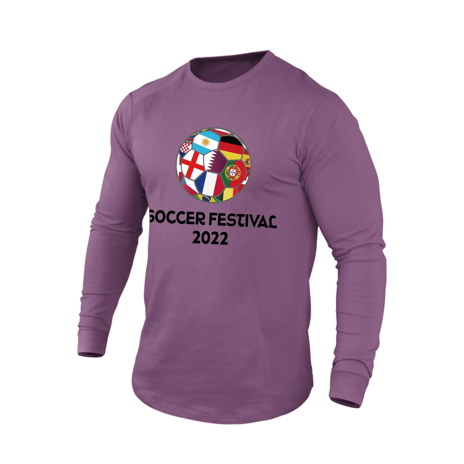 WORLD CUP 2022 QATAR 100% COTTON GRAPHIC LONG SLEEVE T-SHIRT
