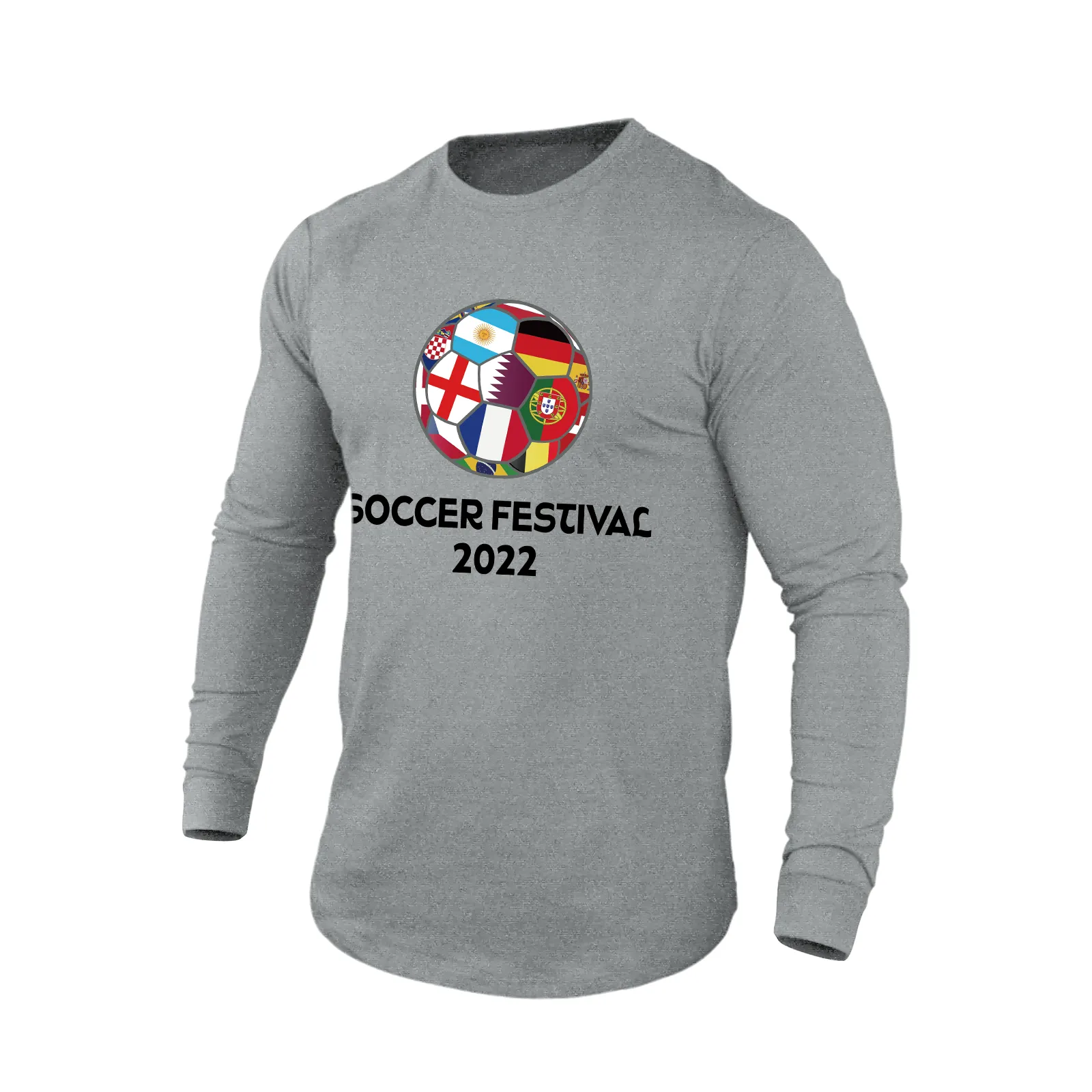 WORLD CUP 2022 QATAR 100% COTTON GRAPHIC LONG SLEEVE T-SHIRT