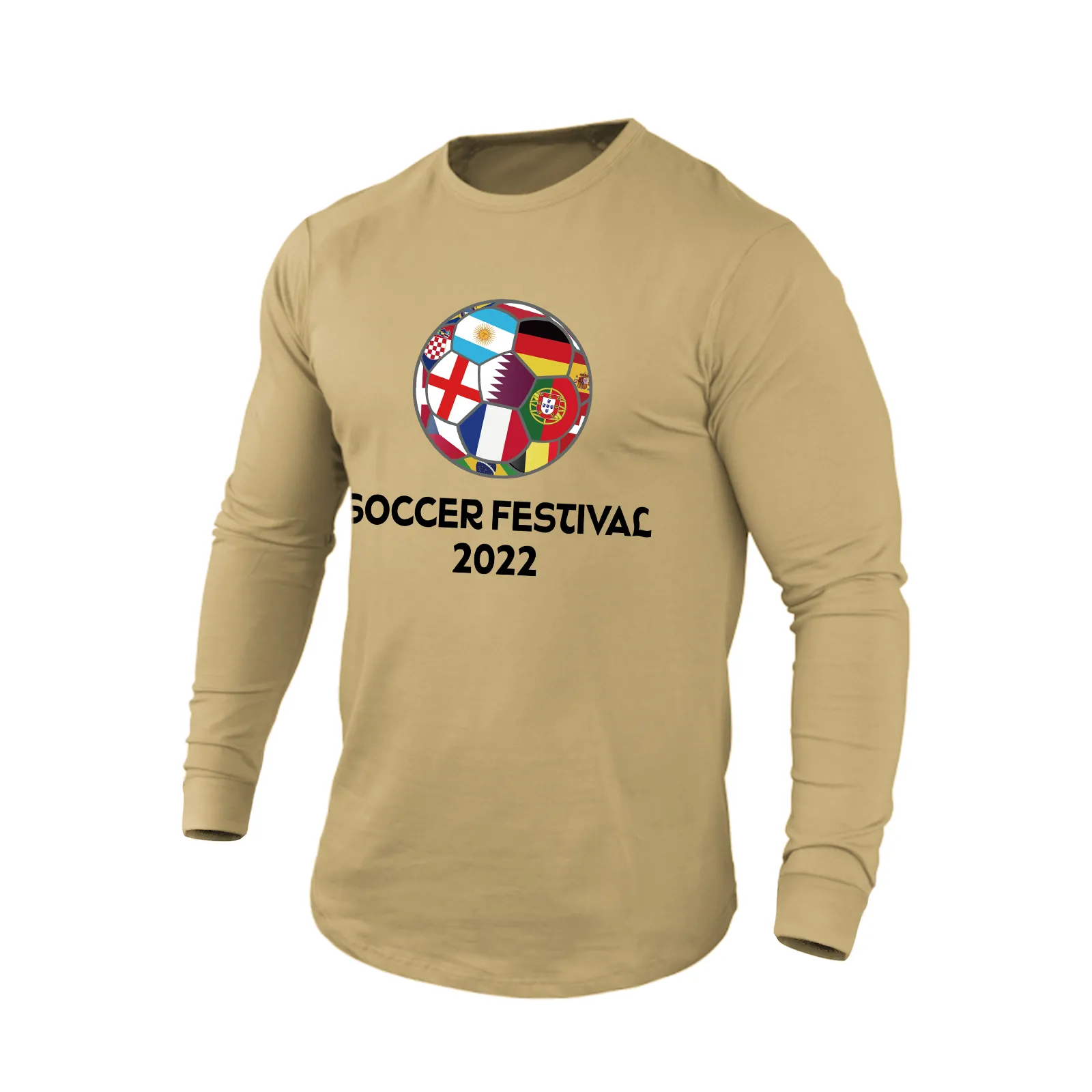 WORLD CUP 2022 QATAR 100% COTTON GRAPHIC LONG SLEEVE T-SHIRT