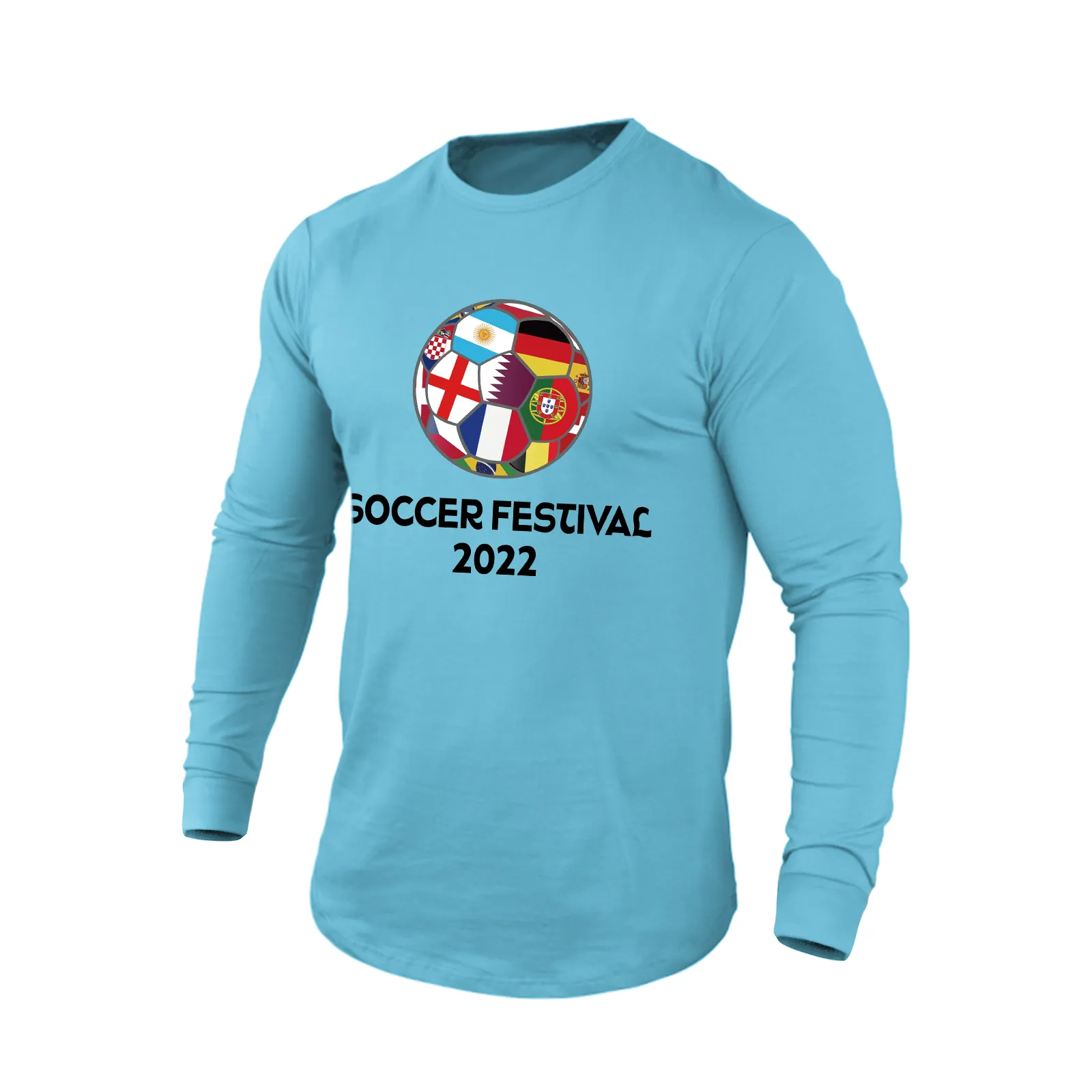 WORLD CUP 2022 QATAR 100% COTTON GRAPHIC LONG SLEEVE T-SHIRT