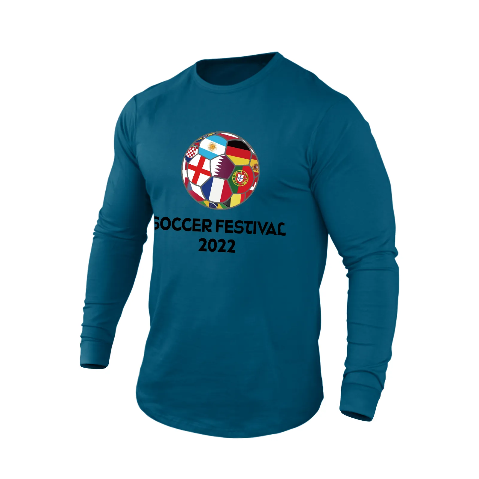 WORLD CUP 2022 QATAR 100% COTTON GRAPHIC LONG SLEEVE T-SHIRT