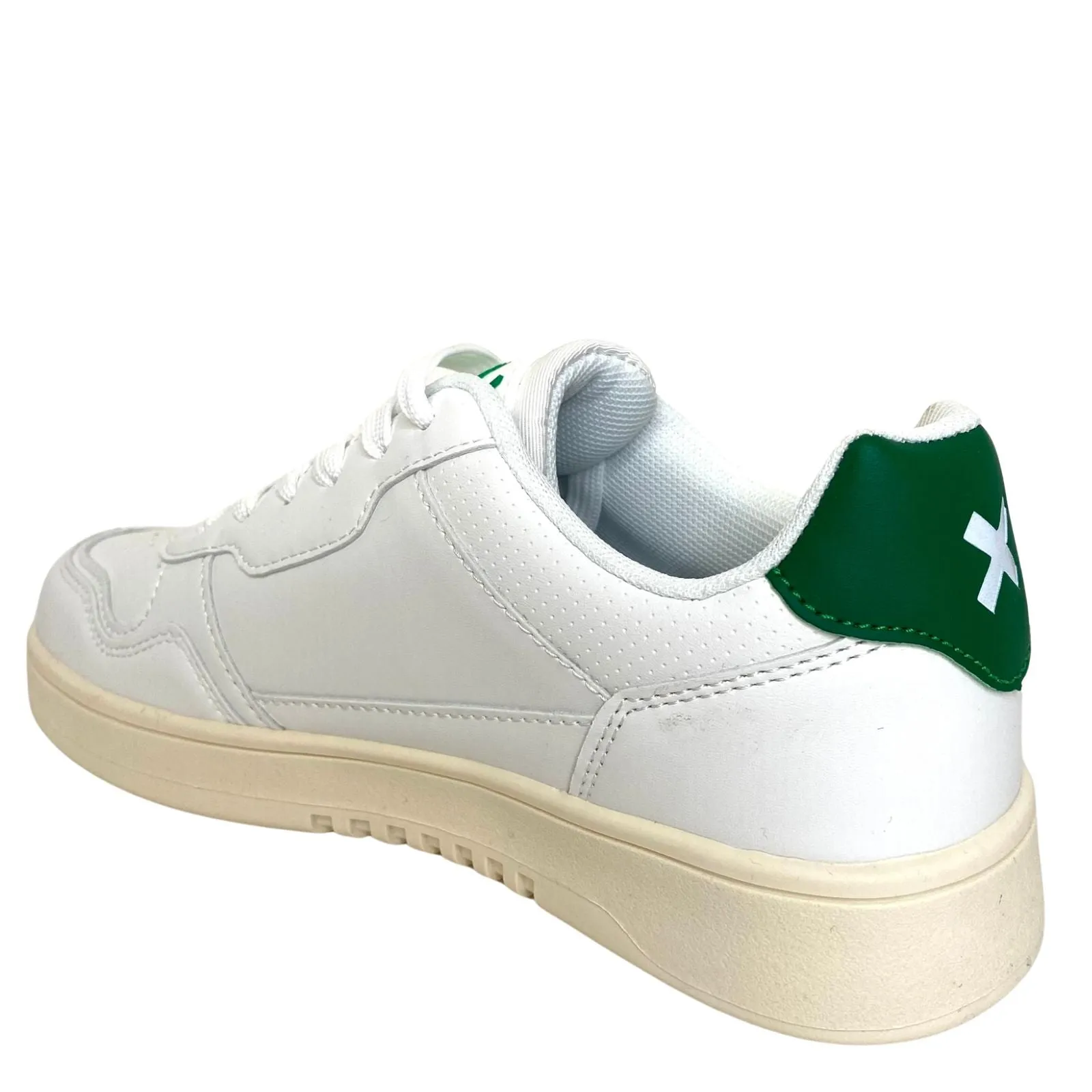 XTI White & Emerald Green Sneakers
