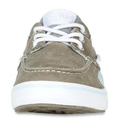 XTRATUF Finatic II Women’s Leather Deck Shoes, Gray & Blue 22310