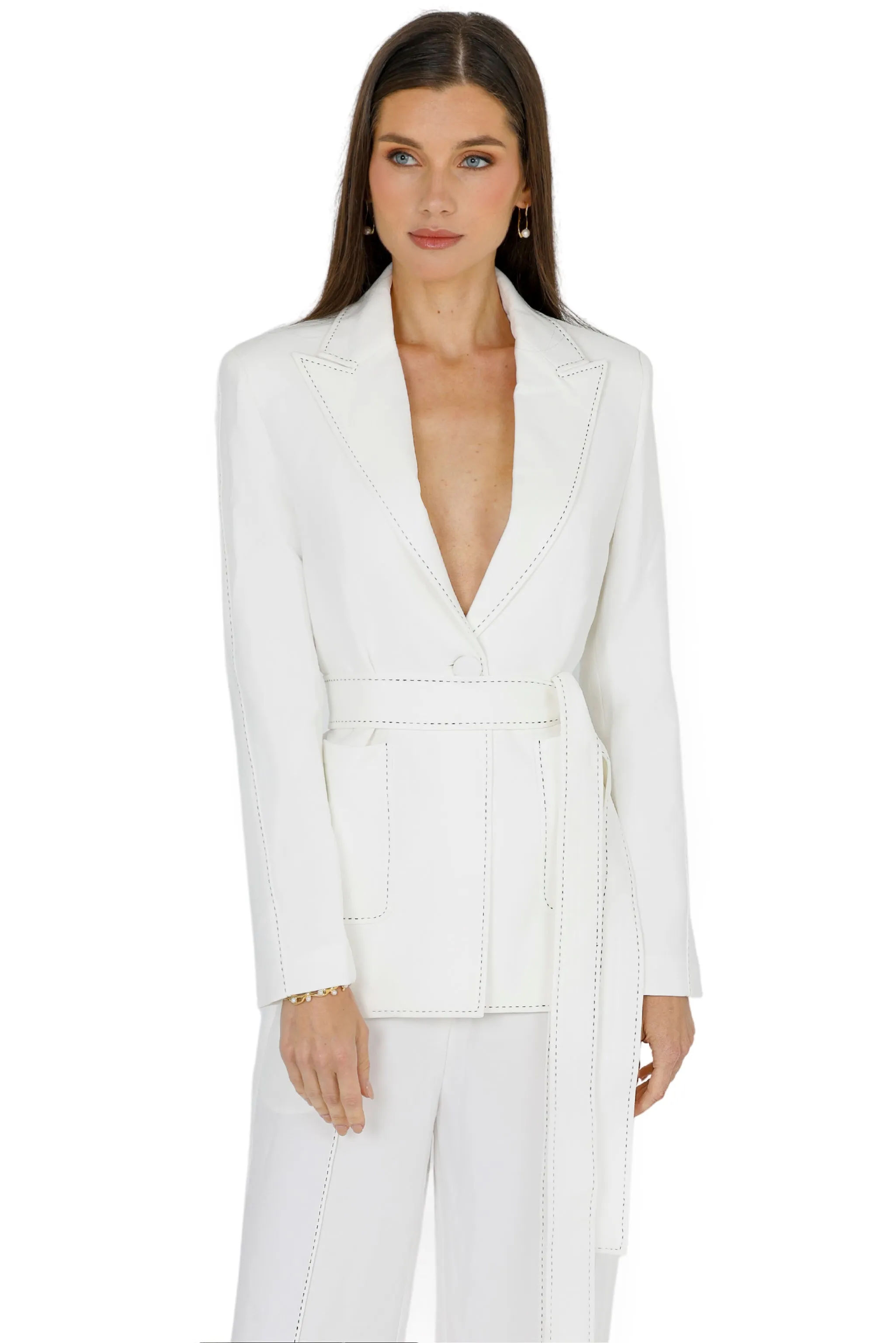 Yena Wide Leg Pant (White)