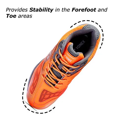 YONEX Men's Hydro Force 2 Non Marking Gun Metal, Orange Badminton Court Shoes - 7 UK