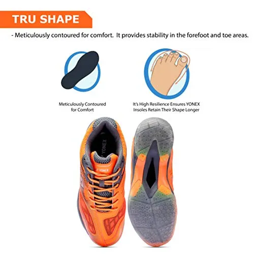 YONEX Men's Hydro Force 2 Non Marking Gun Metal, Orange Badminton Court Shoes - 7 UK